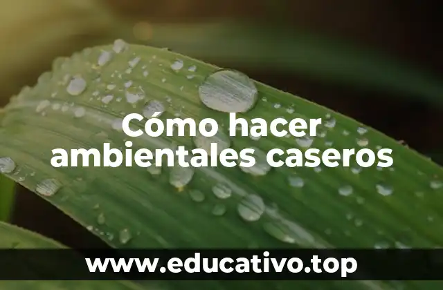 Cómo hacer ambientales caseros