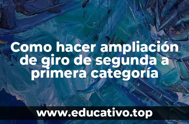 Como hacer ampliación de giro de segunda a primera categoría