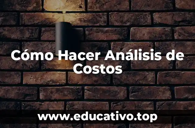 Cómo Hacer Análisis de Costos