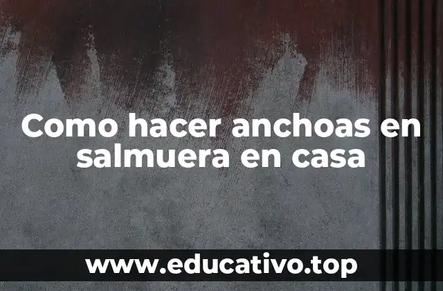 Como hacer anchoas en salmuera en casa