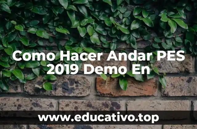 Como Hacer Andar PES 2019 Demo En