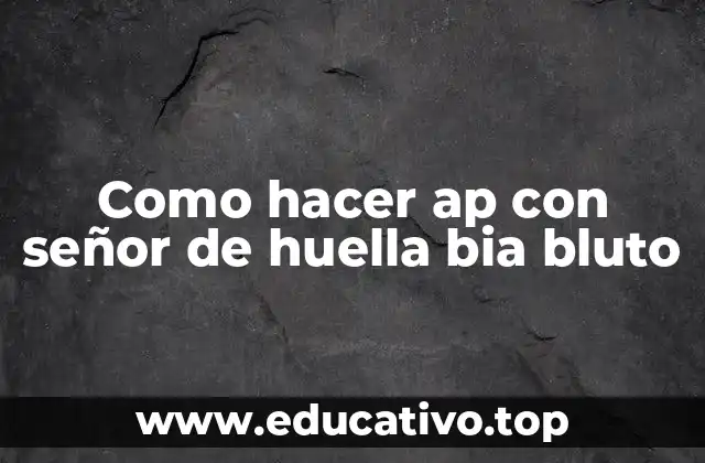 Como hacer ap con señor de huella bia bluto
