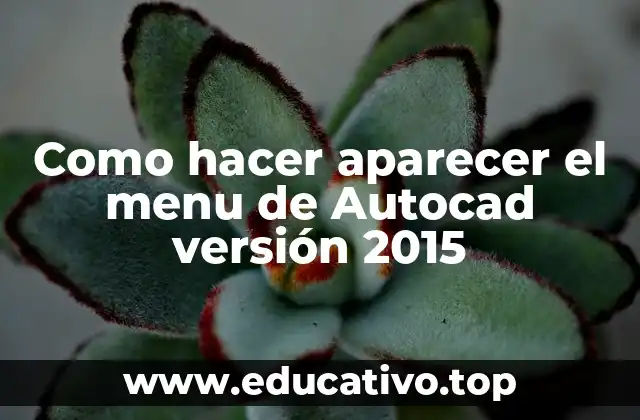 Como hacer aparecer el menu de Autocad versión 2015