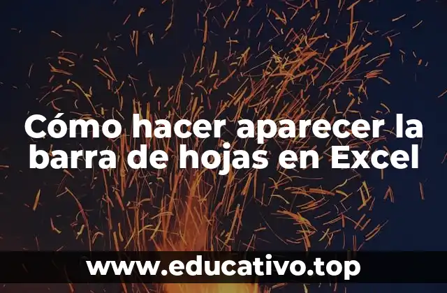 Cómo hacer aparecer la barra de hojas en Excel