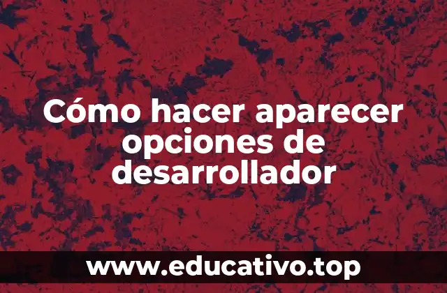 Cómo hacer aparecer opciones de desarrollador