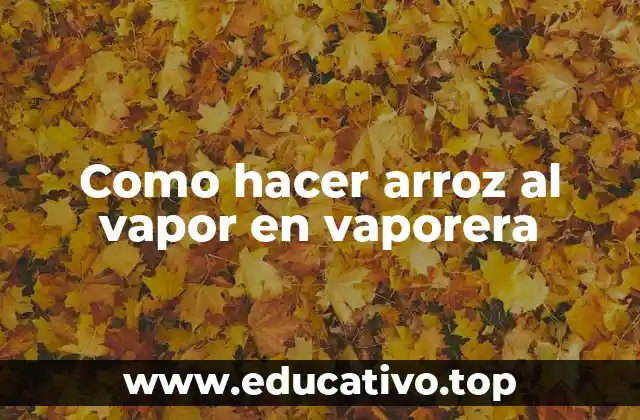 Como hacer arroz al vapor en vaporera