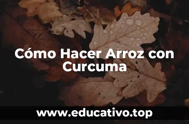 Cómo Hacer Arroz con Curcuma