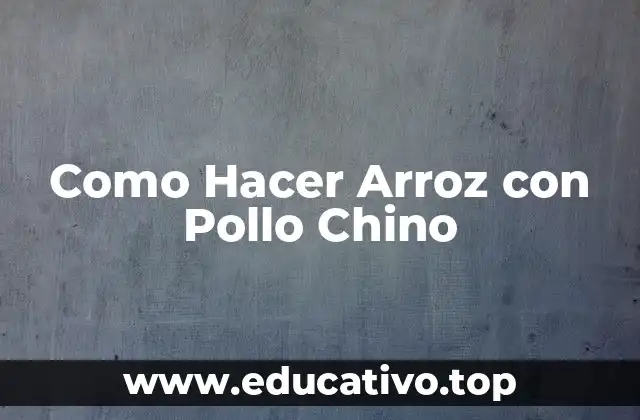 Como Hacer Arroz con Pollo Chino
