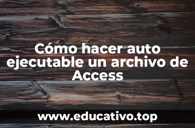 Cómo hacer auto ejecutable un archivo de Access