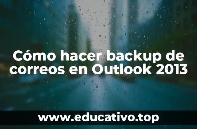 Cómo hacer backup de correos en Outlook 2013