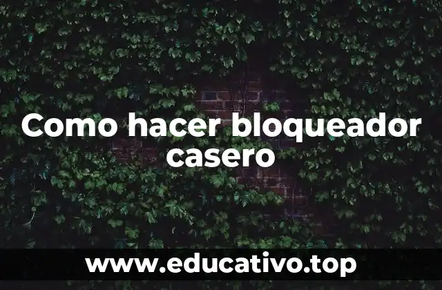 Como hacer bloqueador casero