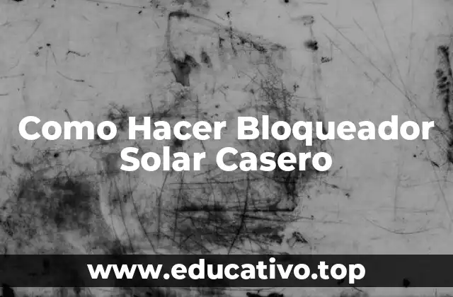 ¿Qué es un Bloqueador Solar Casero y para Qué Sirve?