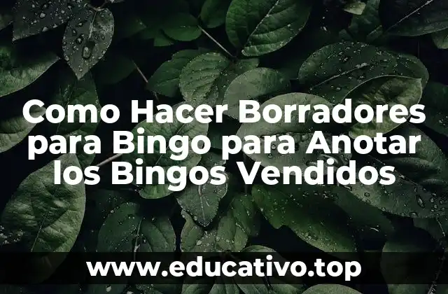Como Hacer Borradores para Bingo para Anotar los Bingos Vendidos
