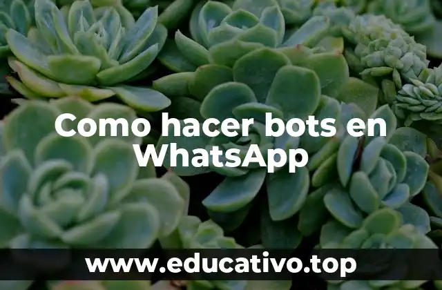Como hacer bots en WhatsApp
