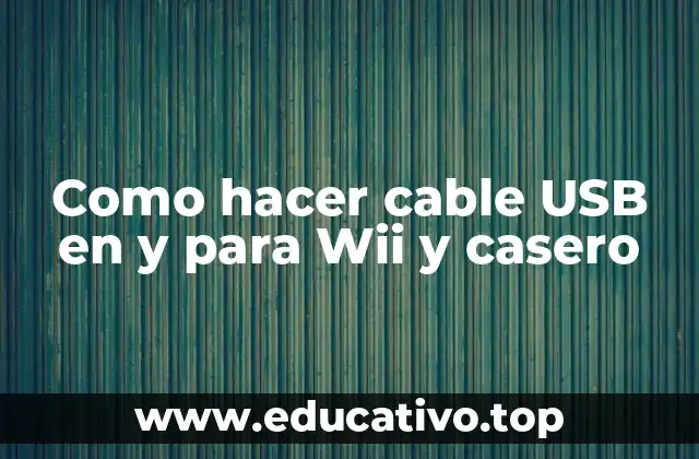 Como hacer cable USB en y para Wii y casero