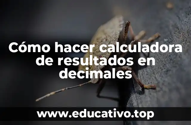 Cómo hacer calculadora de resultados en decimales