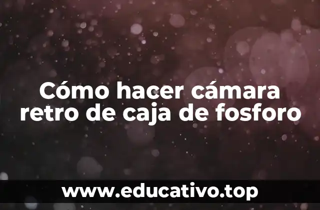 Cómo hacer cámara retro de caja de fosforo