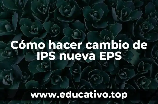 Cómo hacer cambio de IPS nueva EPS