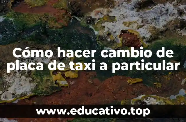 Cómo hacer cambio de placa de taxi a particular