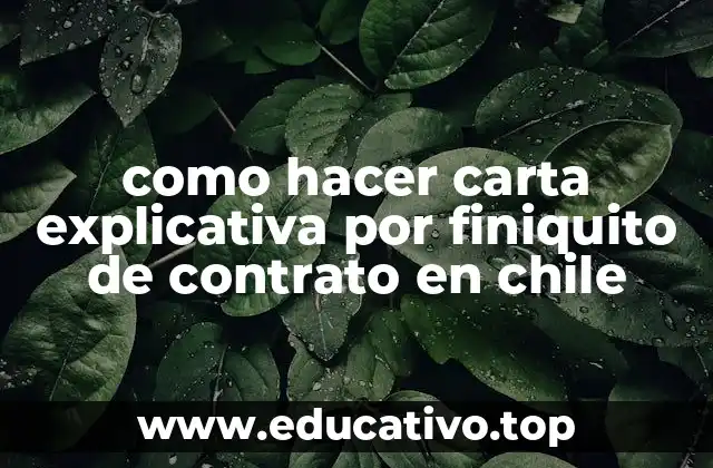 como hacer carta explicativa por finiquito de contrato en chile