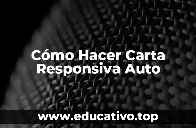 Cómo Hacer Carta Responsiva Auto