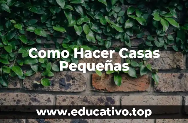 Como Hacer Casas Pequeñas