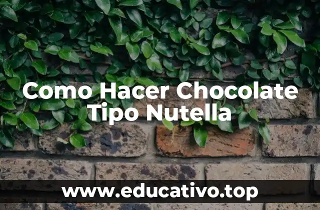 Como Hacer Chocolate Tipo Nutella