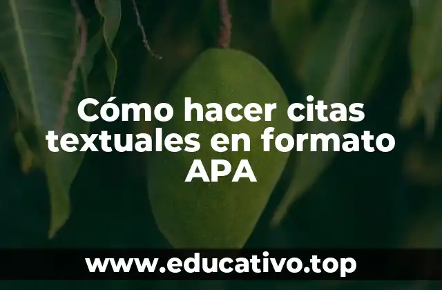 Cómo hacer citas textuales en formato APA