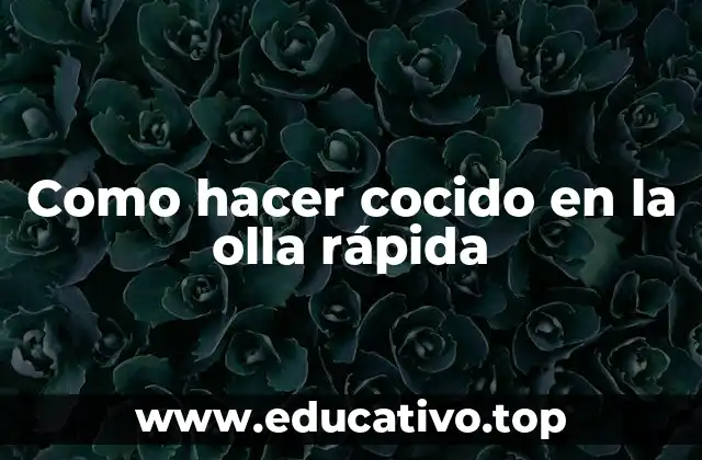 Como hacer cocido en la olla rápida