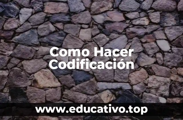 Como Hacer Codificación