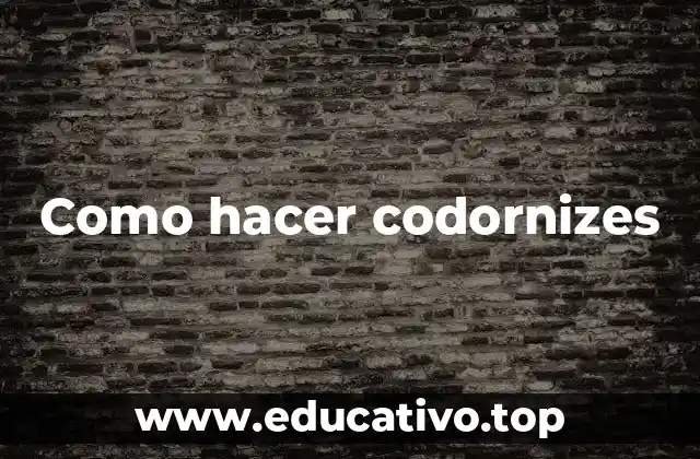 Como hacer codornizes