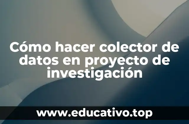 Cómo hacer colector de datos en proyecto de investigación