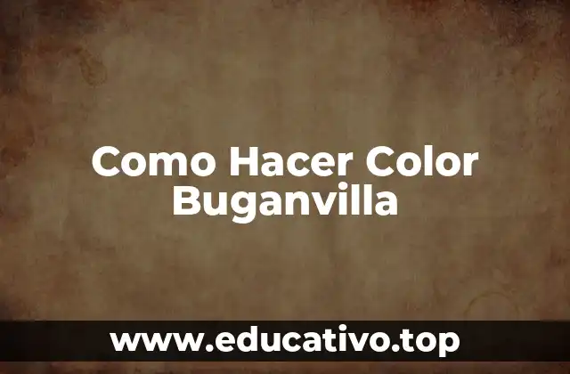 Como Hacer Color Buganvilla