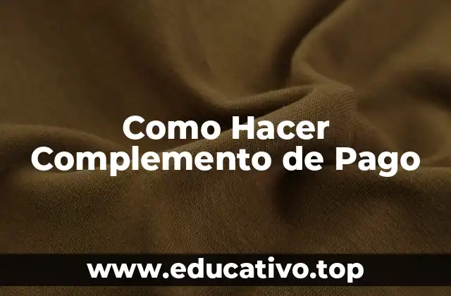 Como Hacer Complemento de Pago