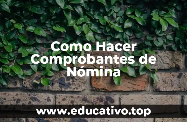 Como Hacer Comprobantes de Nómina