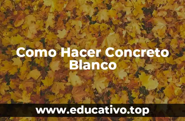 Como Hacer Concreto Blanco