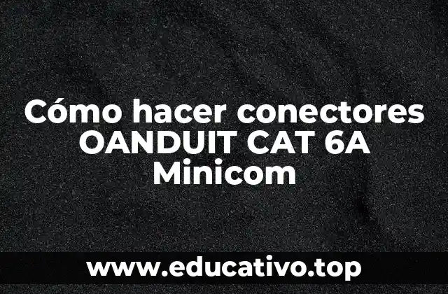 Cómo hacer conectores OANDUIT CAT 6A Minicom