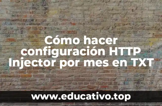 Cómo hacer configuración HTTP Injector por mes en TXT