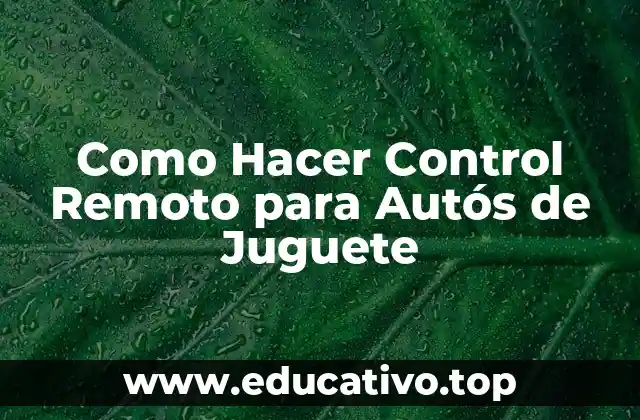 Como Hacer Control Remoto para Autós de Juguete