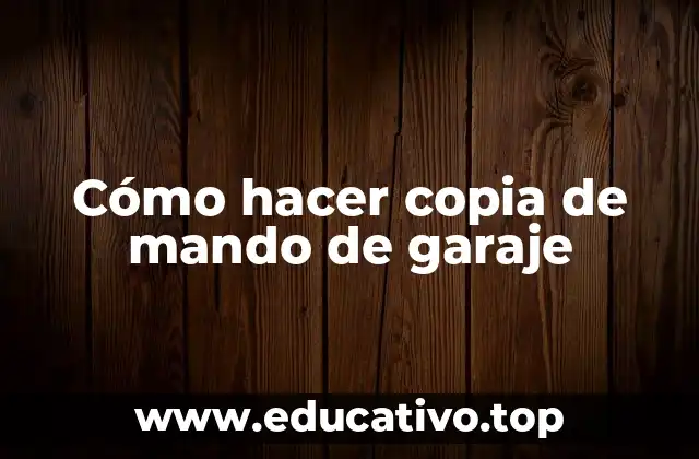 Cómo hacer copia de mando de garaje