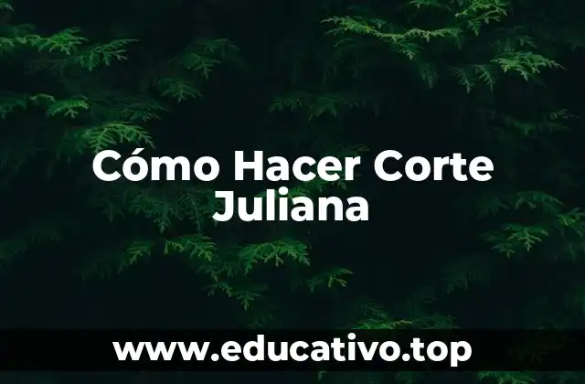 Cómo Hacer Corte Juliana