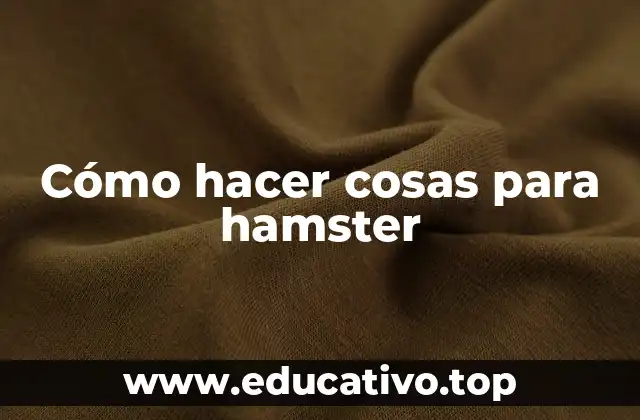 Cómo hacer cosas para hamster