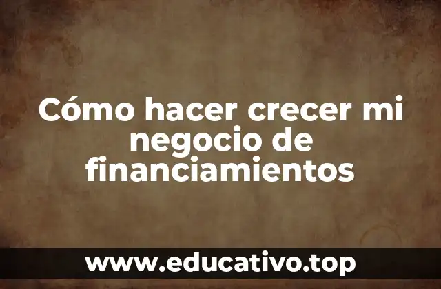 Cómo hacer crecer mi negocio de financiamientos