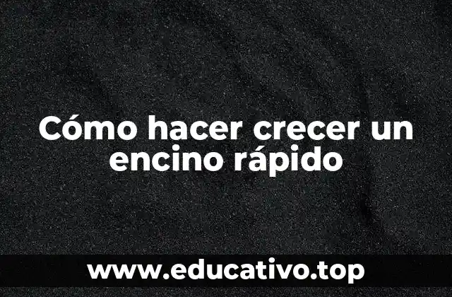 Cómo hacer crecer un encino rápido