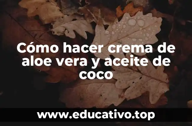 Cómo hacer crema de aloe vera y aceite de coco