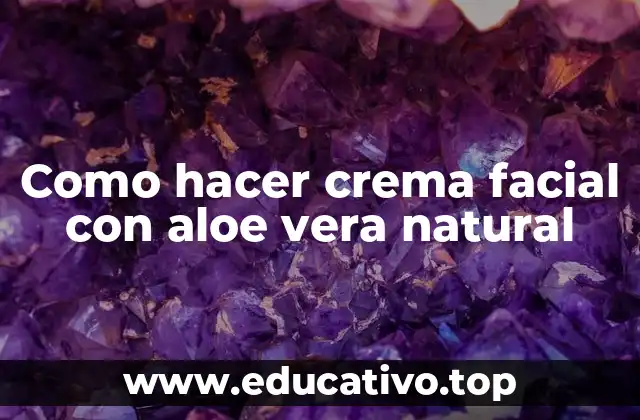 Como hacer crema facial con aloe vera natural