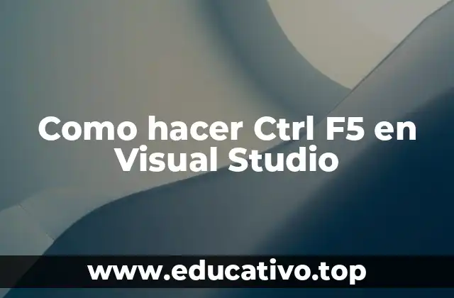 Como hacer Ctrl F5 en Visual Studio