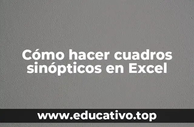 Cómo hacer cuadros sinópticos en Excel