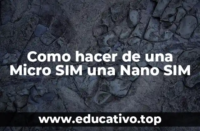 Como hacer de una Micro SIM una Nano SIM