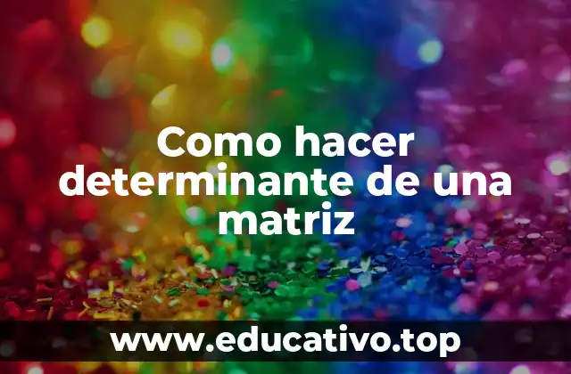 Como hacer determinante de una matriz